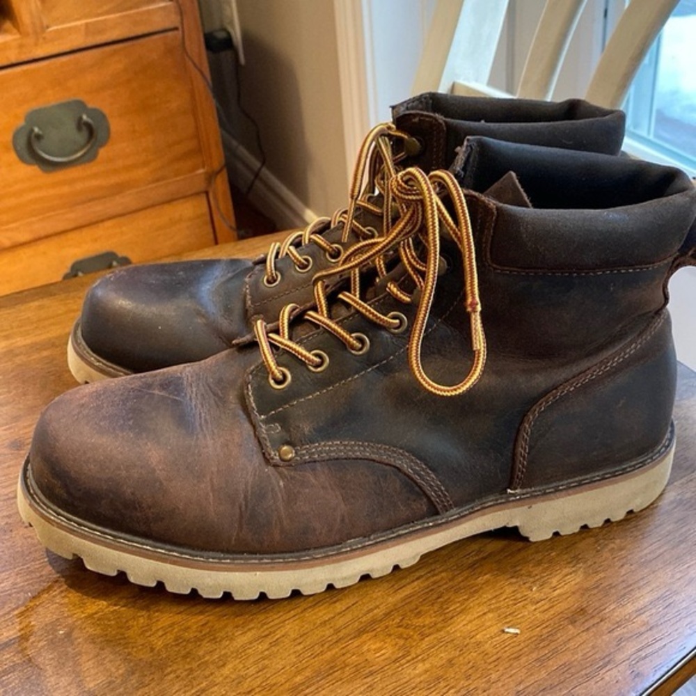 Buks by Walk Over Leather Urban Hiking Boots Mens Size 11 Dark Brown Outdoor